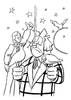 A coloring page of bassie and adriaan